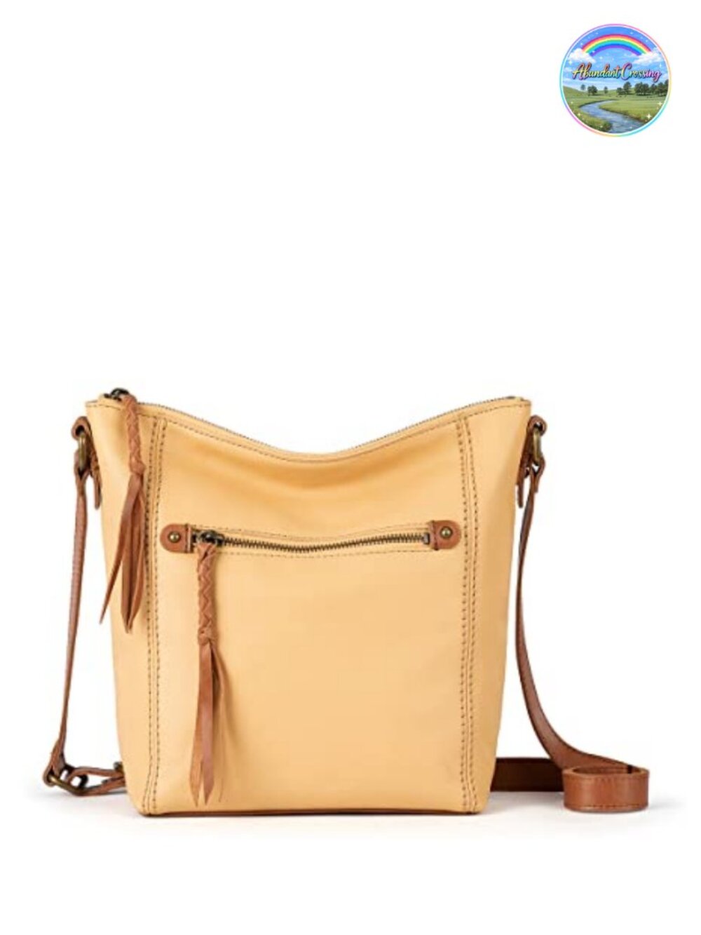 The Ashland Leather Crossbody Purse - Zipper Closure & Adjustable Strap